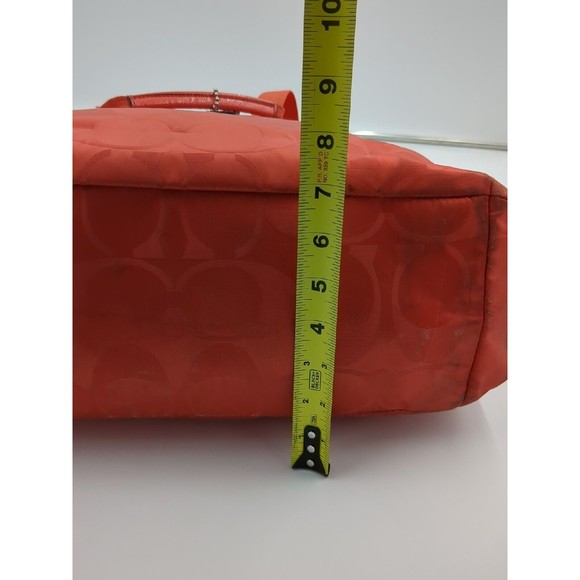 COACH Signature C Convertible‎ Nylon Diaper Bag Baby Tote M1361-F77577 Coral VTG - Picture 13 of 16